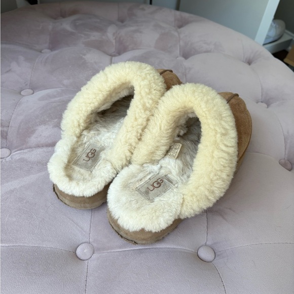 **RESERVED** UGG Disquette Suede Slippers with Sheepskin Lining - Picture 2 of 3